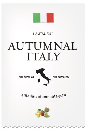 Autumnal Italy branding device for Alitalia: No Sweat. No Swarms.