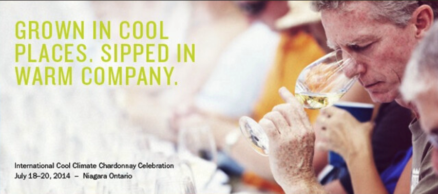 I4C Chardonnay print ad: guests tasting wine in a vineyard