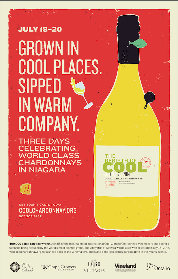 I4C Chardonnay poster: Grown in cool places, sipped in warm company