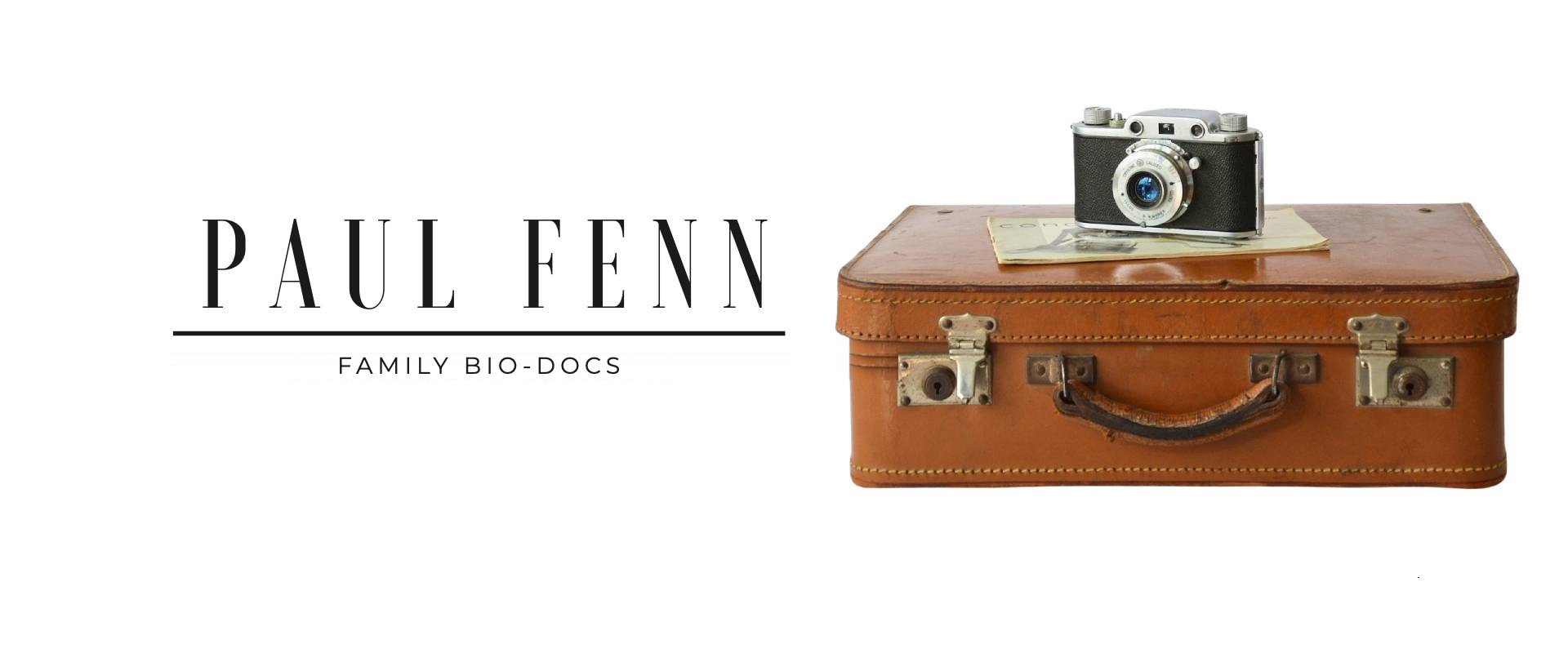 Paul Fenn, Family Documentaries, with vintage suitcase and camera
