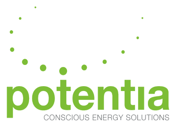 Potentia logo, a renewable energy company named by Paul Fenn